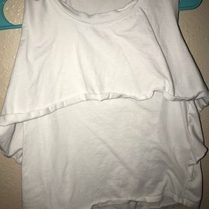 •white ruffled tank top